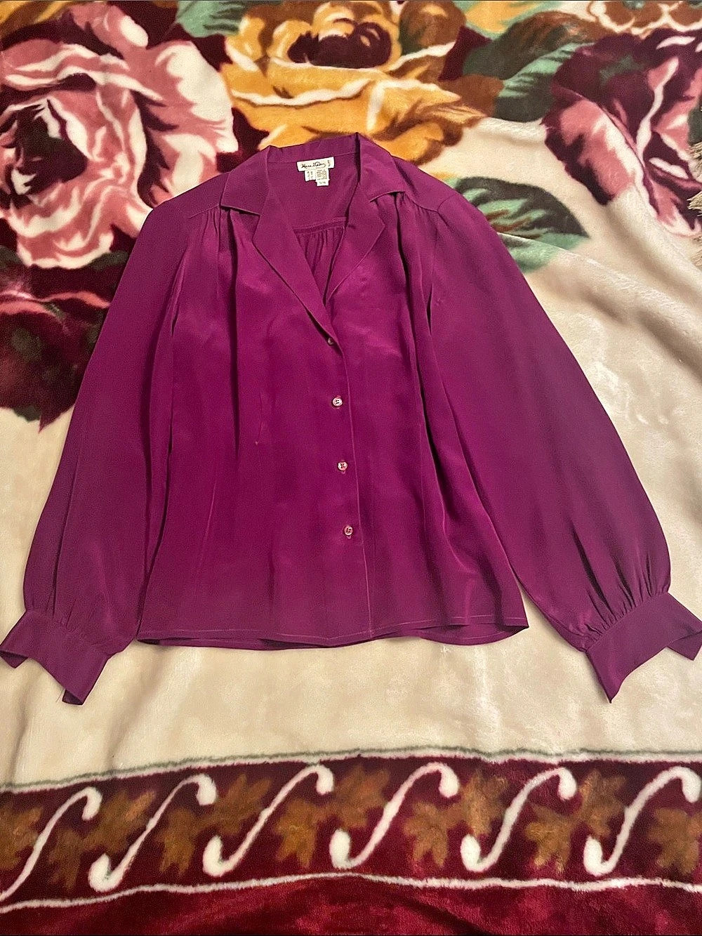 Marc d’Alcy Paris Silk Blouse in Purple Size 5/6